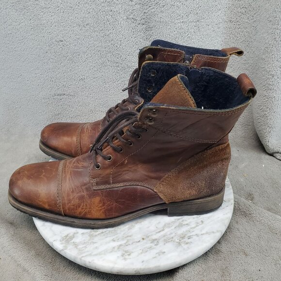 Aldo Shoes Mens Size 9.5 Brown Leather Lace Up Boots *Read* main image 10
